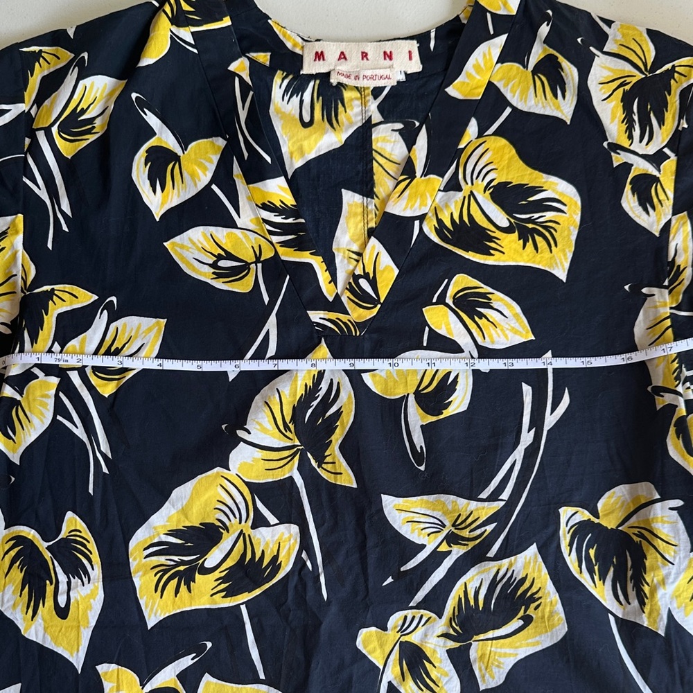 Marni blue and Yellow Boxy Button Down Shirt - Picture 2 of 7